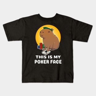 This is my poker face Capybara Cartoon Kids T-Shirt
